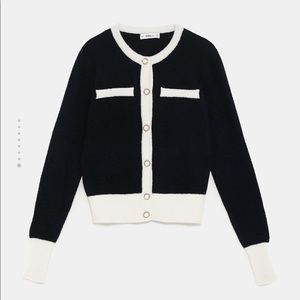 Zara black knit sweater M
